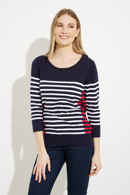 Striped Colour-Blocked Pullover Style A41185. As sample