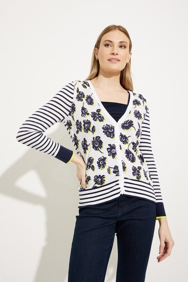 Floral Striped Tank Cardigan A41199. As Sample