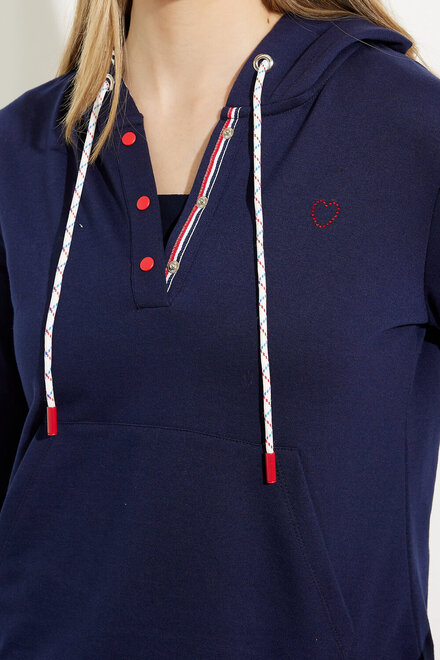 Hooded Sweater Style A41205. Navy. 3