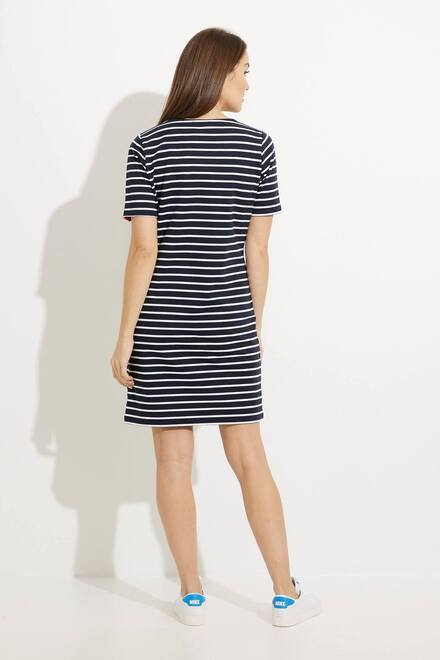 Mixed Striped Dress Style A41208 . Navy. 2
