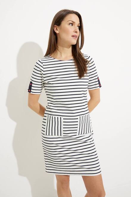 Mixed Striped Dress Style A41208 . Off-white. 3