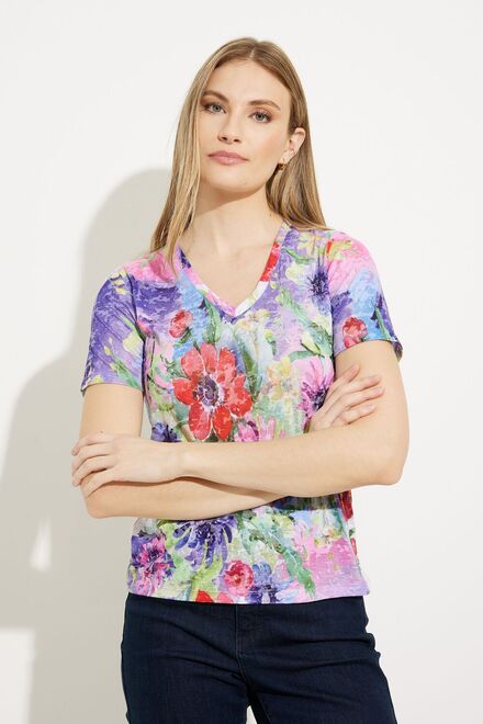Floral V-Neck T-Shirt Style A41265