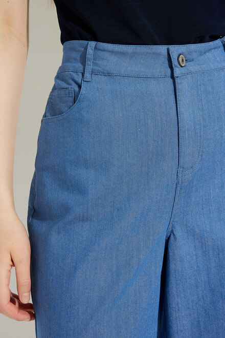 Cropped Wide Leg Pants Style A41277. Blue. 3