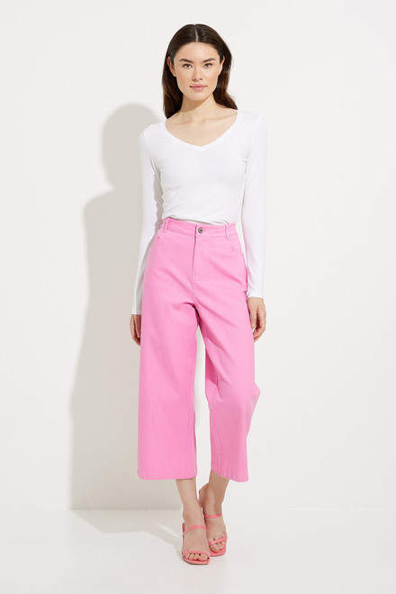 Cropped Wide Leg Pants Style A41277. Pink. 5