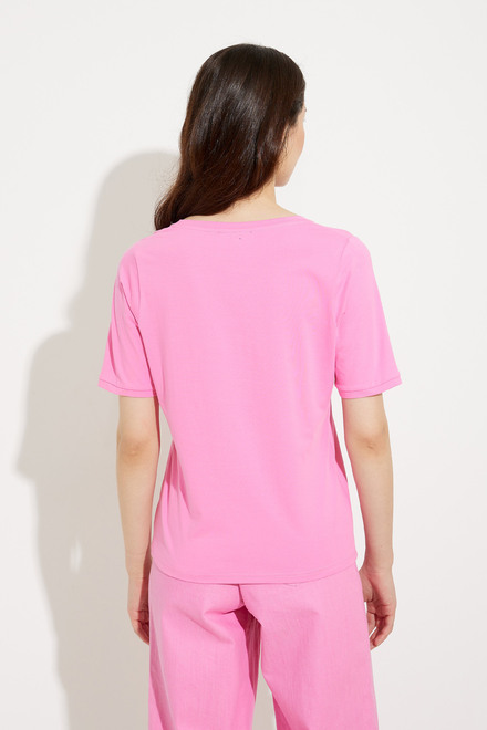Pocket V-Neck T-Shirt Style A41299. Pink. 2