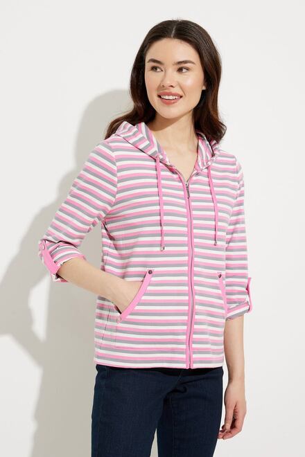 Striped Hooded Cardigan Style A41309. As sample