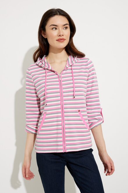 Striped Hooded Cardigan Style A41309. As Sample
