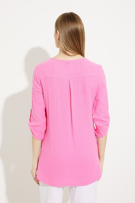 Draped Detail Lace Tunic Style A41316. Pink. 2
