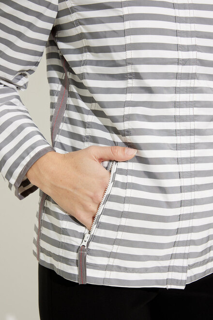 Striped Zip-Up Jacket Style A41322. Silver. 3