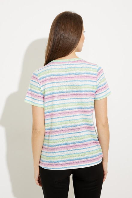 Striped Waist Tie T-Shirt Style A41340. As Sample. 2