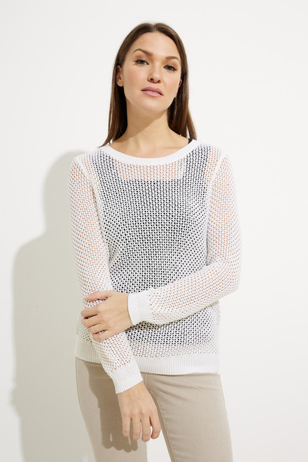 Crochet Knit Sweater Style A41357. Off-white. 4