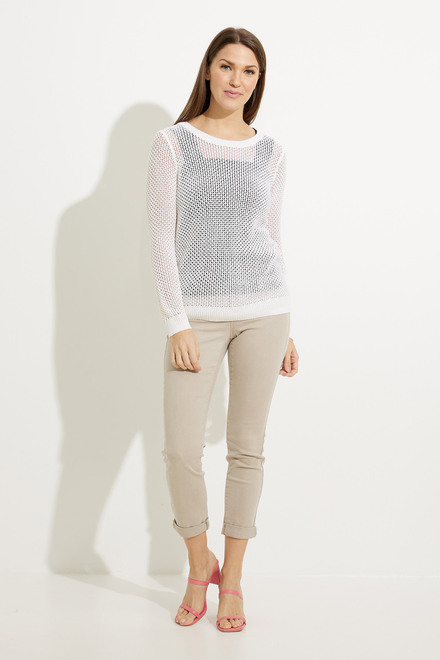 Crochet Knit Sweater Style A41357. Off-white. 5