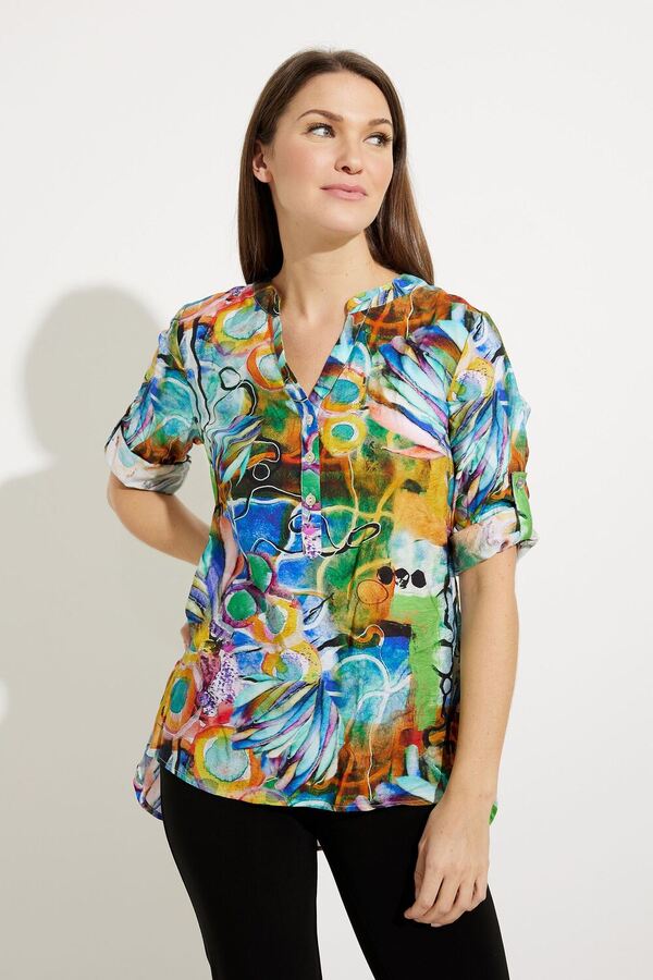 Printed Short Sleeve Blouse Style A41395. As Sample