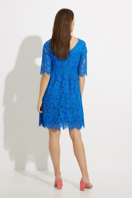Lace Overlay Dress Style A41401. Cobalt. 2