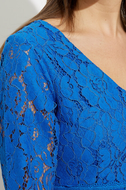 Lace Overlay Dress Style A41401. Cobalt. 3