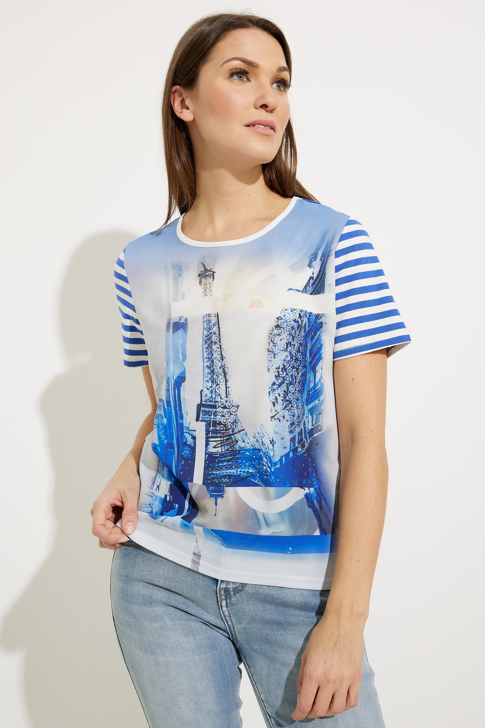 Graphic & Striped T-Shirt Style A41412. As Sample