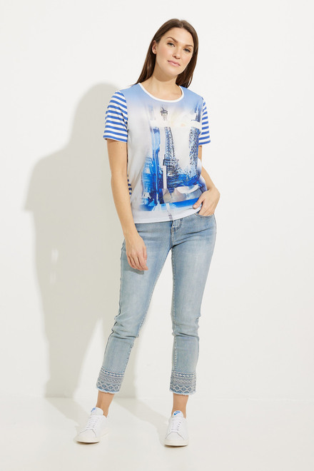 Graphic &amp; Striped T-Shirt Style A41412. As Sample. 5