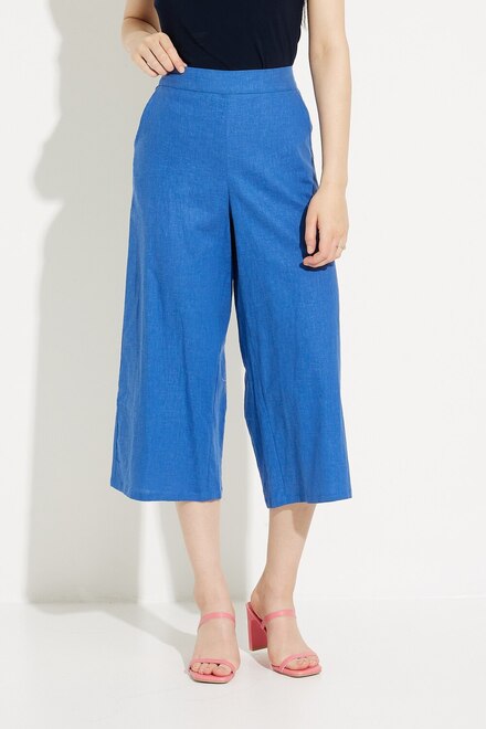 Wide Leg Cropped pants Style A41415. Blue
