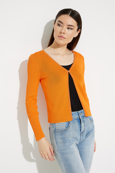 Open Front Knit Cardigan Style EW30002. Orange. 2