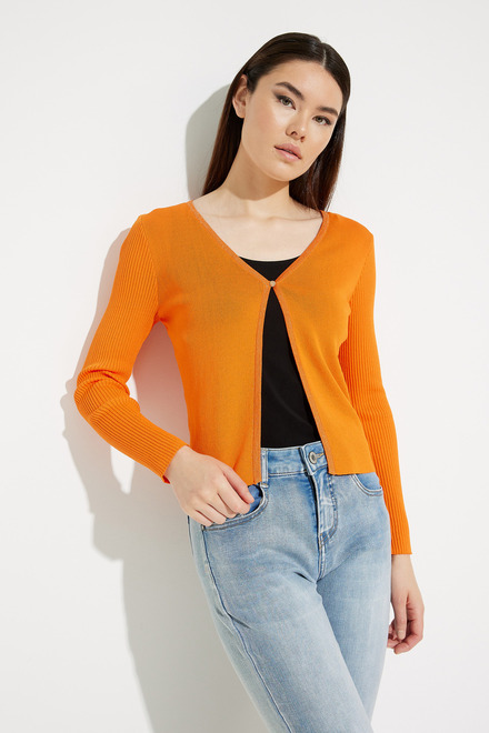 Open Front Knit Cardigan Style EW30002. Orange