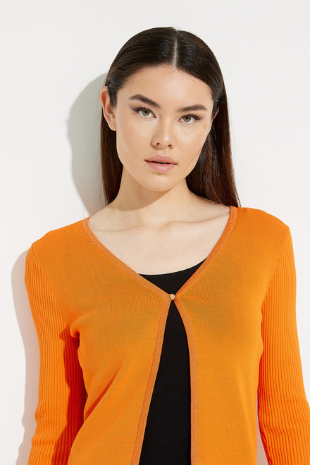 Open Front Knit Cardigan Style EW30002. Orange. 3