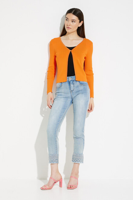 Open Front Knit Cardigan Style EW30002. Orange. 5