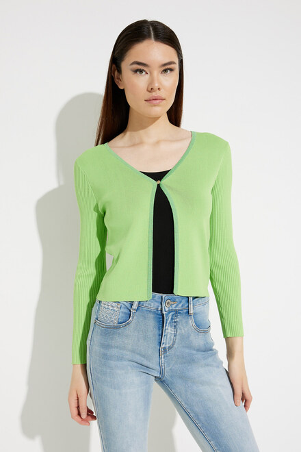 Open Front Knit Cardigan Style EW30002. Lime