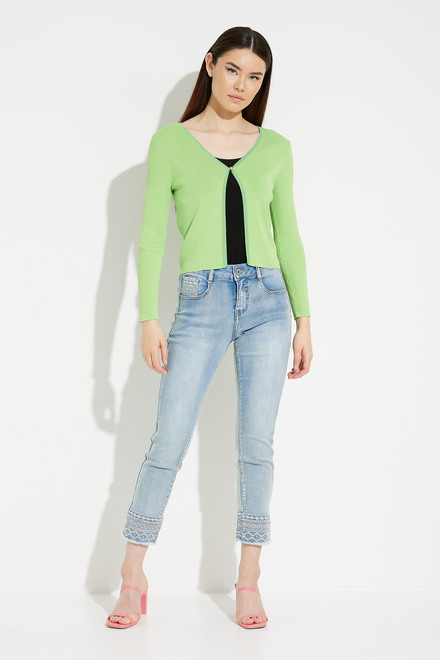 Open Front Knit Cardigan Style EW30002. Lime. 5
