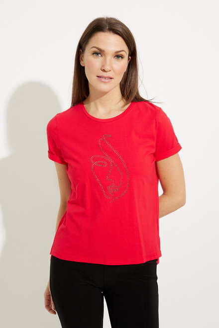 Rhinestone Front T-Shirt Style EW30003. Red. 4