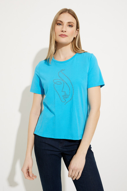 Rhinestone Front T-Shirt Style EW30003. Turquoise. 3