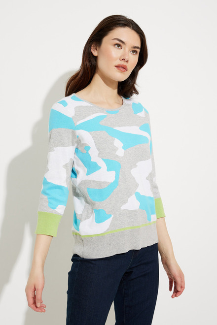 Camo Print Sweater Style EW30008B. Aqua combo