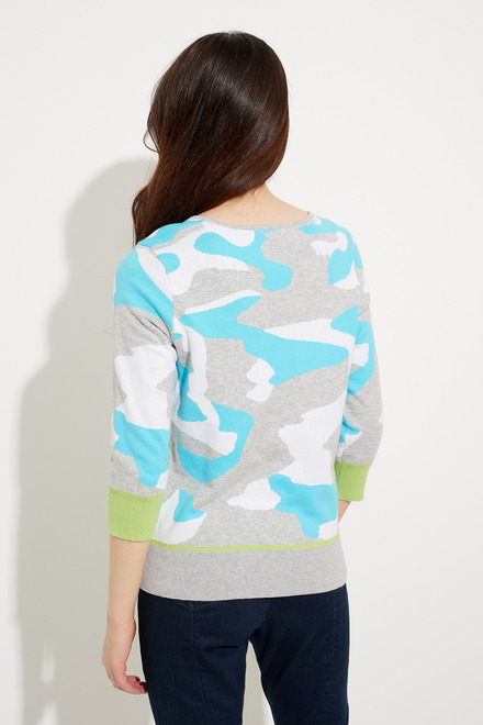 Camo Print Sweater Style EW30008B. Aqua Combo. 2