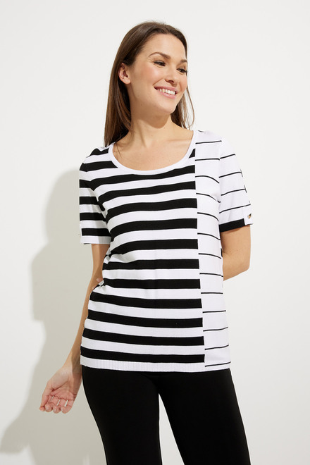 Mixed Stripe Sweater EW30018. Black. 4