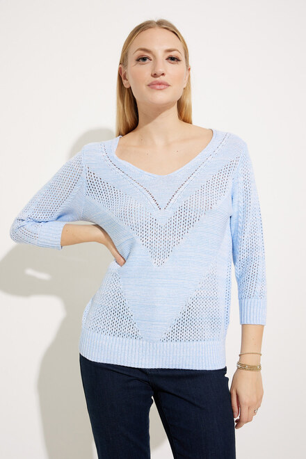 Loose Knit Sweater Style EW30020. Blue. 4