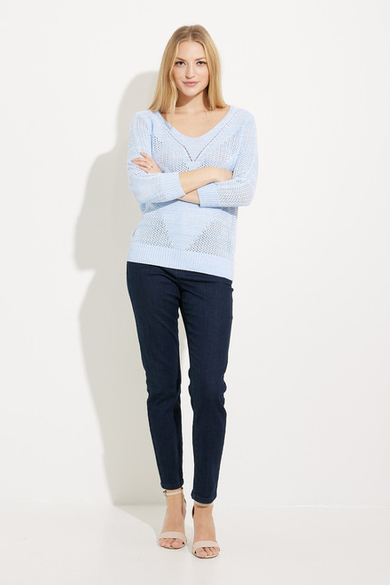 Loose Knit Sweater Style EW30020. Blue. 5