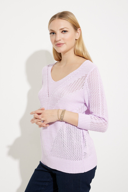 Loose Knit Sweater Style EW30020. Lilac. 4