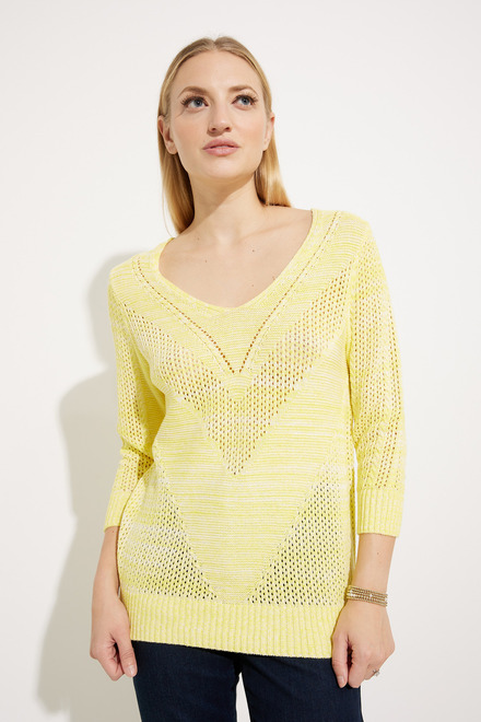 Loose Knit Sweater Style EW30020. Lemon. 4
