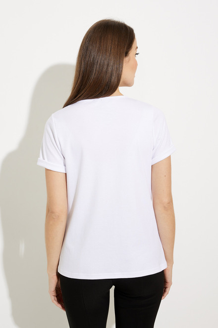 T-shirt &agrave; imprim&eacute; c&oelig;ur mod&egrave;le EW30048. Blanc. 2
