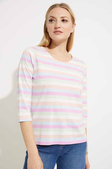 Striped 3/4 Sleeve T-Shirt Style EW30076. As Sample. 4