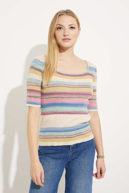 Striped & Ribbed Pullover Style EW30109. As sample