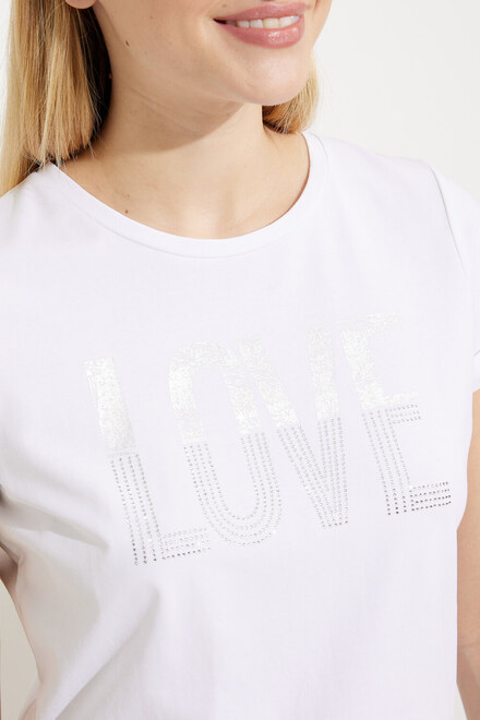 T-shirt imprim&eacute; &laquo; Love &raquo; mod&egrave;le EW30131. Blanc. 3