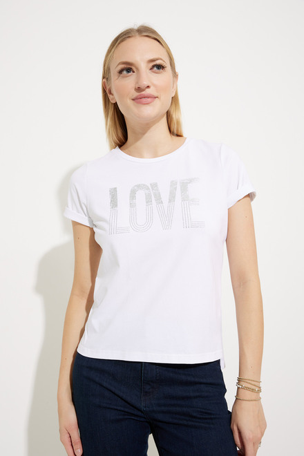 T-shirt imprim&eacute; &laquo; Love &raquo; mod&egrave;le EW30131. Blanc. 4
