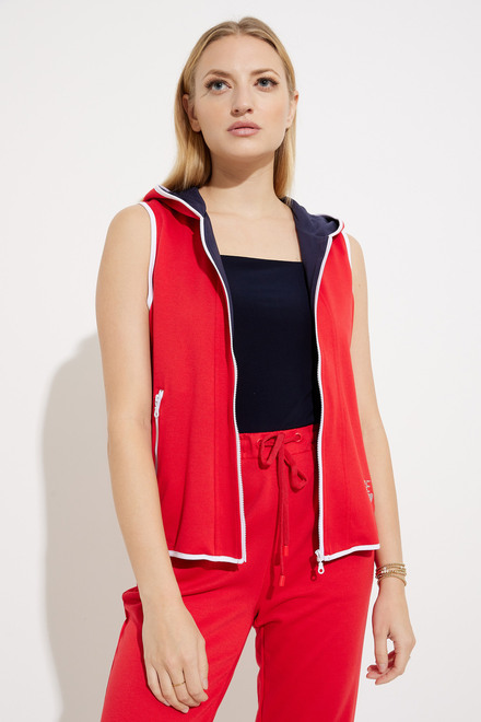 Colour-Blocked Vest Style EW30195. Red. 4