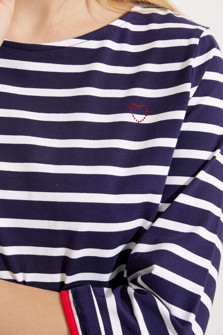 Striped Boat Neck T-Shirt Style EW30200. As Sample. 4