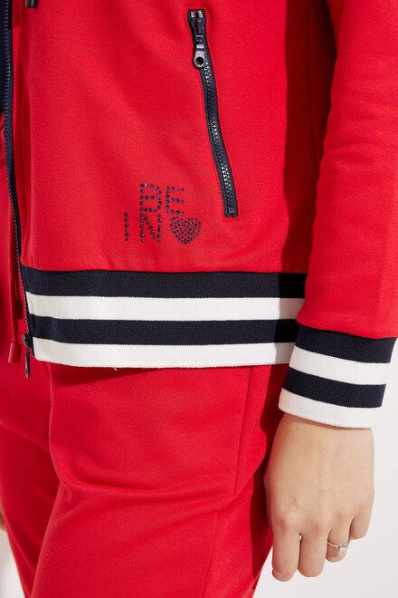 Striped Detail Sweater Style EW30201. Red. 3