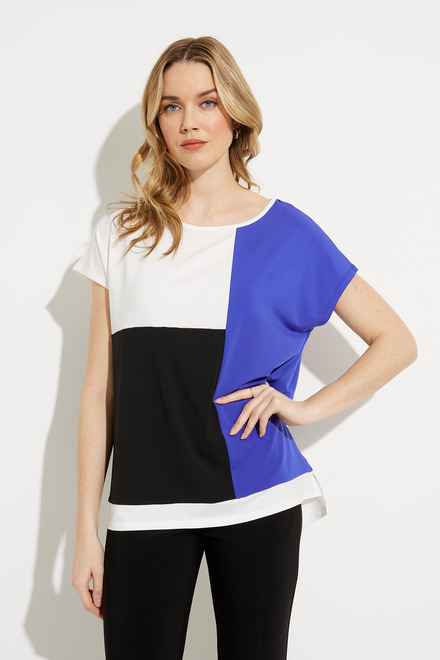 Colour-Blocked Short Sleeve Top Style P23114