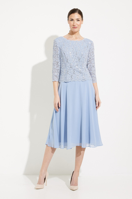Sequin Lace &amp; Chiffon Dress Style 1121796. Sky Blue. 5