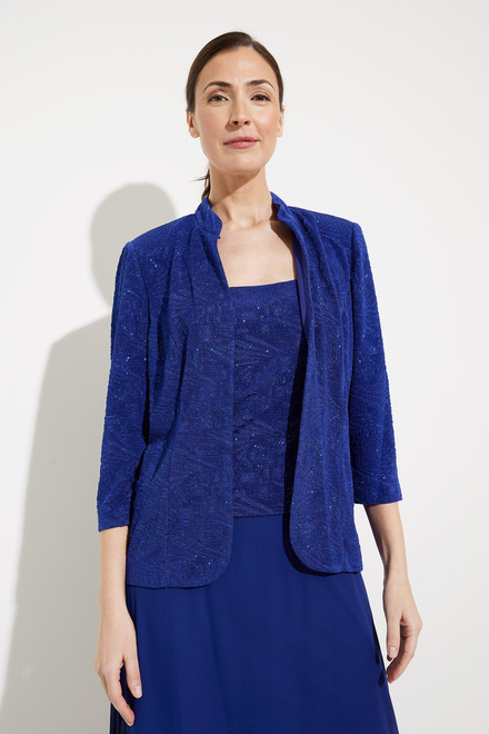 Jacquard Knit Dress &amp; Jacket Style 125053. Electric Blue. 4