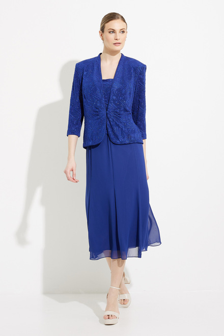 Jacquard Knit &amp; Mesh Skirt Style 125256. Electric Blue