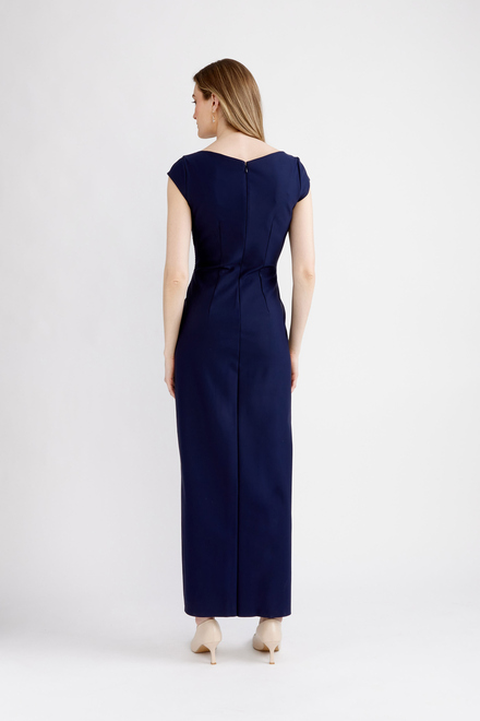 Embellished Cap Sleeve Gown Style 134087. Navy. 2